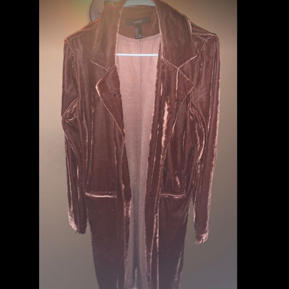 Forever 21 Velour rust/burnt orange duster